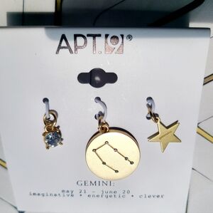 New APT. 9| 3 Pc Dangle  GEMINI Zodiac Dangle Charm